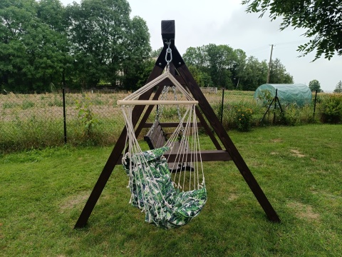 Huśtawka ogrodowa 300 cm | 3 osoby | ławka 145 cm + wiszący fotel