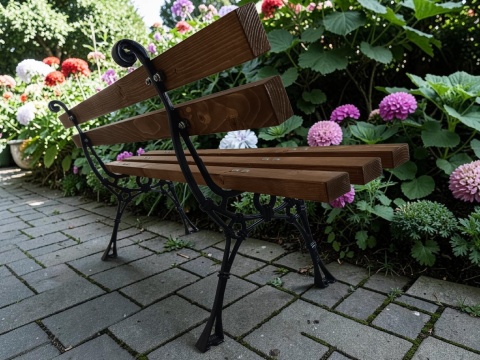 Ławka ogrodowa AluEco 150 - świerk, aluminiowe nogi