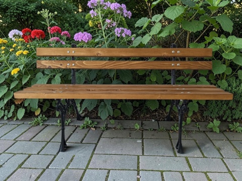 Ławka ogrodowa AluEco 150 - świerk, aluminiowe nogi