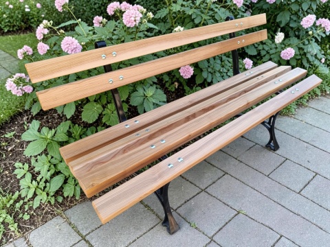 Ławka ogrodowa AluRoyal Plus 150 - jesion, aluminiowe nogi