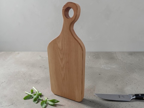 Masywna deska jesionowa do krojenia i serwowania 49x20x4 cm - lite drewno, ślady natury