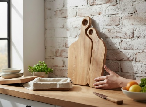 Zestaw desek kuchennych z drewna jesionowego