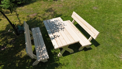 Zestaw mebli ogrodowych Rustic 6 os. - stół 180x80 cm + 2x ławka 180 cm