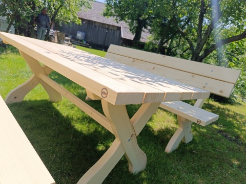 Zestaw mebli ogrodowych Rustic 6 os. - stół 180x80 cm + 2x ławka 180 cm